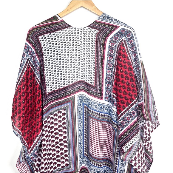 Pinky Boho Open Front Patchwork Tassel Festival Kimono - Picture 11 of 16